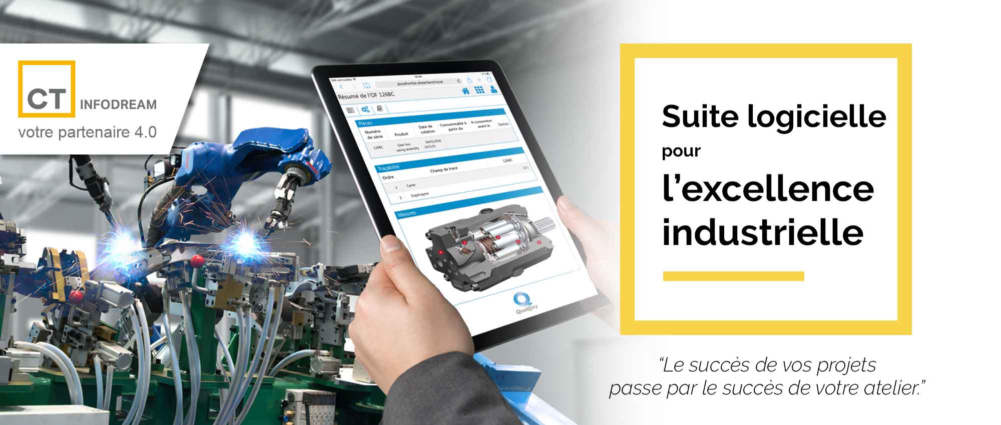 CT Infodream, expert en maîtrise des process industriels et éditeur et intégrateur de la Suite Qualaxy, logiciel MES (Manufacturing Execution System) pour l’industrie.